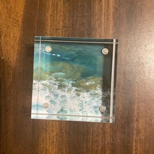 2” x 2” Acrylic Block of Ocean Waves